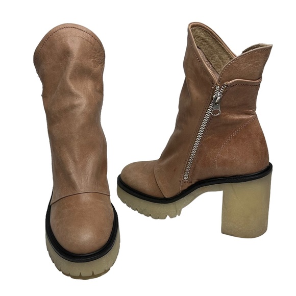NWOT Free People Jack Zip Ankle Bootie Blush - Picture 9 of 15